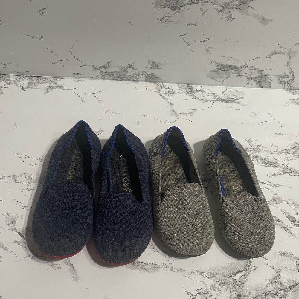 2 pairs of toddler rothys flats